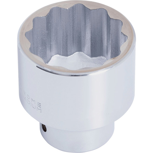 Chrome Socket, Each, 3/4", Socket Size, 1-11/16", No. of Points, 12, Type, Hand/Standard, Length