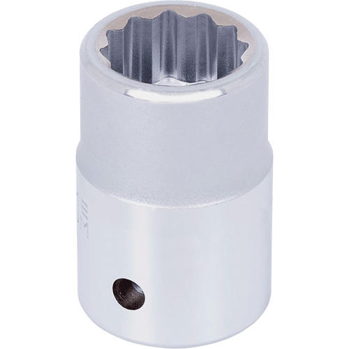Chrome Socket, Each, 3/4", Socket Size, 22 mm, No. of Points, 12, Type, Hand/Standard, Length