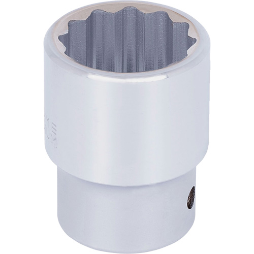 Chrome Socket, Each, 3/4", Socket Size, 24 mm, No. of Points, 12, Type, Hand/Standard, Length