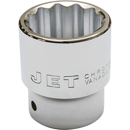 Chrome Socket, Each, 3/4", Socket Size, 27 mm, No. of Points, 12, Type, Hand/Standard, Length