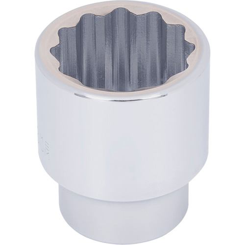 Chrome Socket, Each, 1", Socket Size, 1-13/16", No. of Points, 12, Type, Hand/Standard, Length