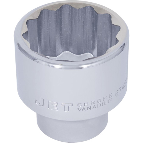 Chrome Socket, Each, 1", Socket Size, 2-15/16", No. of Points, 12, Type, Hand/Standard, Length