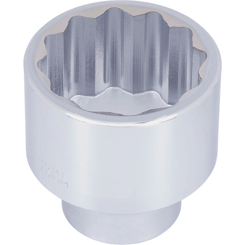 Chrome Socket, Each, 1", Socket Size, 2-1/2", No. of Points, 12, Type, Hand/Standard, Length