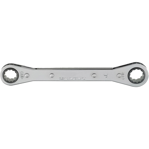 Double Box Ratchet Wrench, Each, 12, Length, 6-4/5", Size, 1/2" x 9/16", Finish, Polished, Handle Type