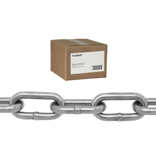 Campbell® Studio Chain, Working Load Limit, 2000 lbs. (1 tons), Chain Length, 100' (30.4 m), Chain Grade, Not Graded, Trade Size