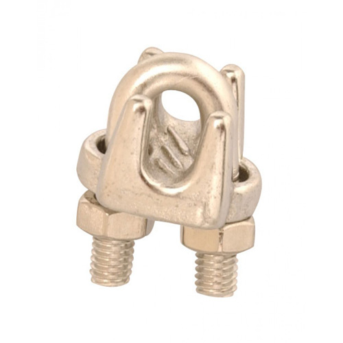 Cast Stainless Steel Wire Rope Clip, For Cable Diameter, 1/4", Finish, Polished, Weight, 0.08 lbs.