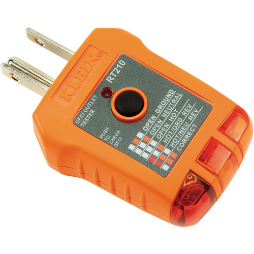 GFCI Receptacle Tester, Each, Analogue, 110/125V AC at 50/60Hz in 3-wire outlet