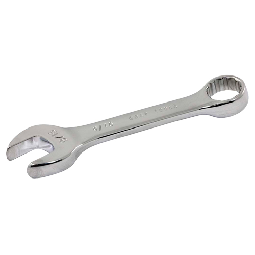 Stubby Combination Wrench, No. of Points, 12, Length, 4-3/5", Size, 9/16", Finish