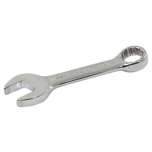 Stubby Combination Wrench, No. of Points, 12, Length, 5-1/5", Size, 11/16", Finish