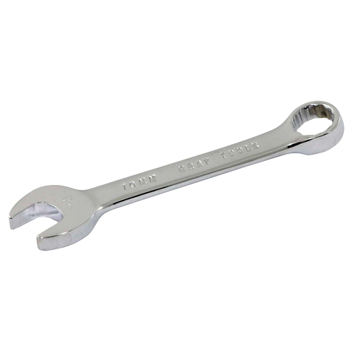 Stubby Combination Wrench, No. of Points, 12, Length, 3-3/4", Size, 10 mm, Finish