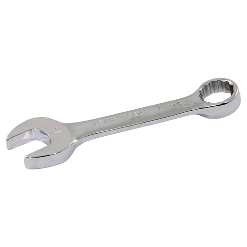 Stubby Combination Wrench, No. of Points, 12, Length, 5", Size, 16 mm, Finish