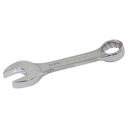 Stubby Combination Wrench, No. of Points, 12, Length, 5-3/10", Size, 18 mm, Finish