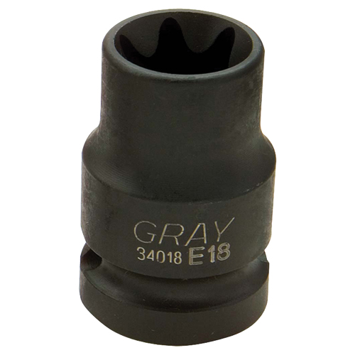 Torx® Socket, Drive Size, 1/2", Socket Size, 1/2", Overall Length, 1", No. of Points