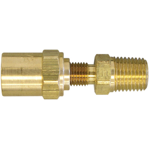 REUSABLE HOSE FITTING 11/16" OD X 3/8" NPT, Material, Brass, Diameter, 11/16"
