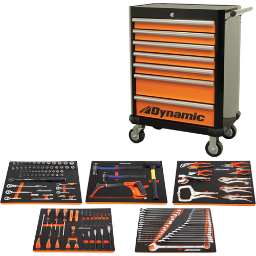 Auto Mechanic Set with Rolling Cabinet, Each, 125, 28"