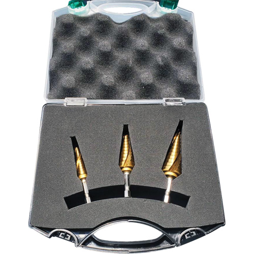 Drillco® Step Drill Set, Each, 3, TiN, Shank Size, 1/4"