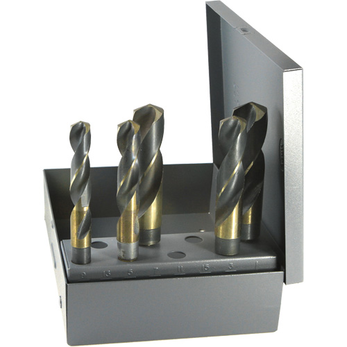 Drillco® S & D Imperial Flat Drill Bit Set, Each, 5, Material, High Speed Steel, 1/2", Finish, Black & Gold