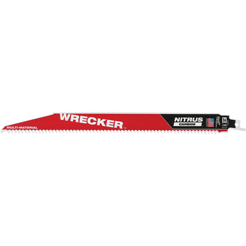 The Wrecker™ Sawzall® Blade, Pack of 3, 12", Width, 1", Thickness, 0.05", TPI, 6, Material, 1/2", Total Number of Teeth, 63