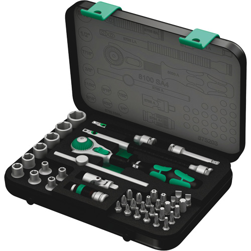 Drive Size, 1/4", Hand/Standard, Length, Standard, No. of Pieces, 41, SAE