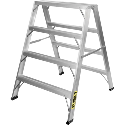 Industrial-Duty Sawhorse, Nominal Height, 4', Width, 34.6875", Depth, 39.50", Material, Aluminum, Base Depth, 34.5", Base Width, 34.5"