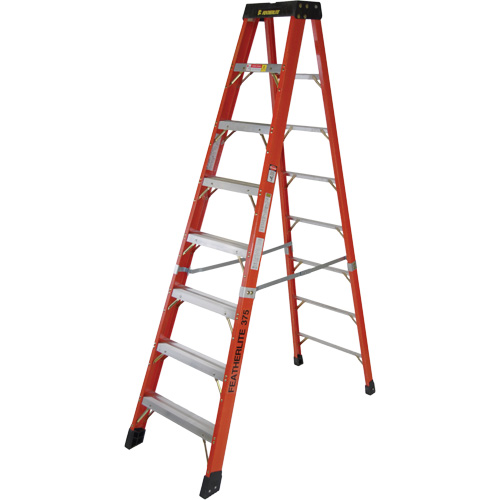 Industrial Extra Heavy-Duty Stepladders (6800 AA Series), Nominal Height, 8', Material, Fibreglass, Capacity, 375 lbs., Base Width, 27.25", Approx. Weight, 35 lbs., Highest Standing Height, 67"