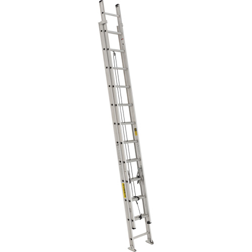 Industrial Heavy-Duty Extension Ladders (3200D Series), Max. Open Height, 21', Material, Aluminum, Capacity, 300 lbs., Outside Width, 18", Nominal Length, 24', Weight, 43 lbs.