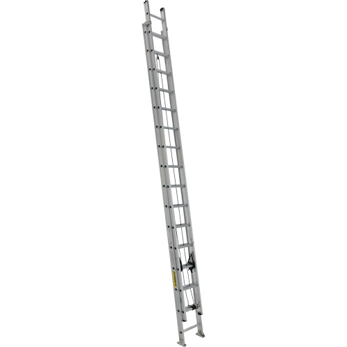 Industrial Heavy-Duty Extension/Straight Ladders, Max. Open Height, 32'/29', Material, Aluminum, Capacity, 300 lbs., Outside Width, 18.25", Nominal Length, 32', Weight, 58 lbs.
