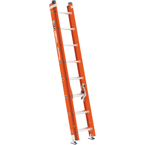 Each, 16', Material, Fibreglass, Capacity, 300 lbs., Rung Type, D, ANSI Type, 36.6 lbs. (16.6 kg), Highest Standing Level, 9' 5" (2.9 m), Length of Sections