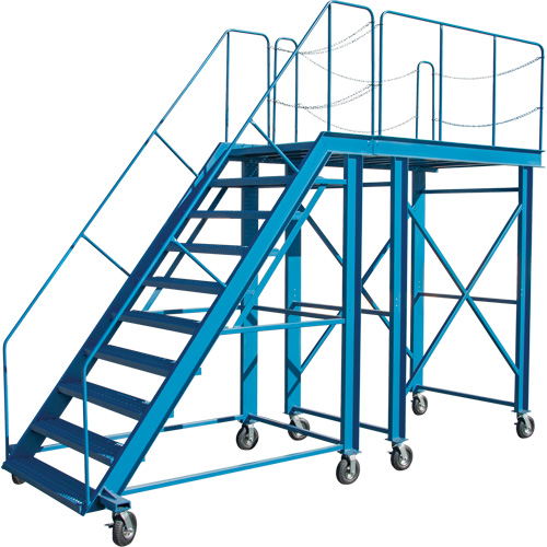 Snow Ladder, Each, Steel, No. of Steps, 10, Platform Height, 99", Platform Depth, 85-1/2", Step Width, Pneumatic, Step Height, 10" , Ladder Step Angle