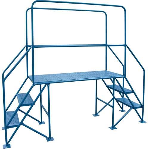 Crossover Ladder, Each, 35-1/2", Platform Height, 31-1/2", Platform Depth, 22", Step Width, 22", 3, Step Depth, 8", Step Height