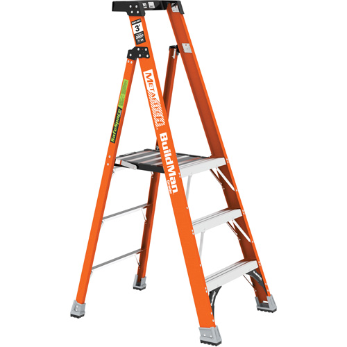 3', Material, Fibreglass, Platform Height, 69"/75", Capacity, 300 lbs., Base Width, 28.3 lbs. (12.8 kg), Max. Reach, 9' 8" (2.9 m), Highest Standing Level