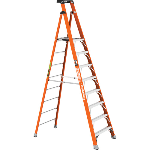 Safespace Platform Step Ladder, 8', Material, Fibreglass, Platform Height, 125.75"/134.5", Capacity, 300 lbs., Base Width, 61.8 lbs. (28 kg), Max. Reach, 14' 4" (4.4 m), Highest Standing Level