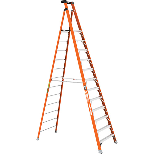 Safespace Platform Step Ladder, 12', Material, Fibreglass, Platform Height, 171.25"/182.5", Capacity, 300 lbs., Base Width, 90.4 lbs. (41 kg), Max. Reach, 18' 1" (5.5 m), Highest Standing Level