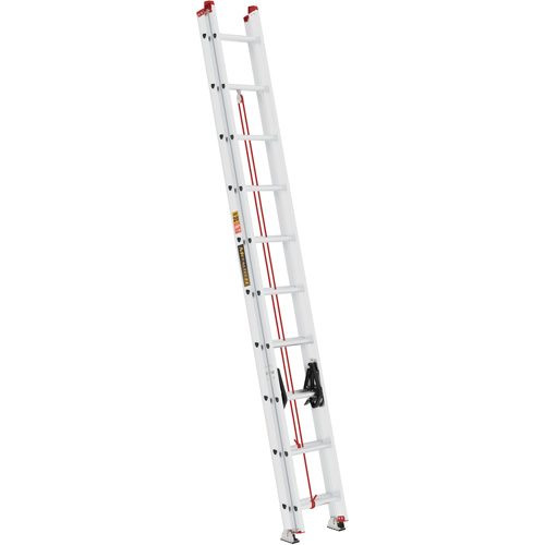 Jobsite Series™ Extension Ladder, 20', Material, Aluminum, Capacity, 200 lbs., Rung Type, D, ANSI Type, 26.2 lbs. (11.9 kg), Max. Reach, 20' 1" (6.1 m), Max. Extended Length