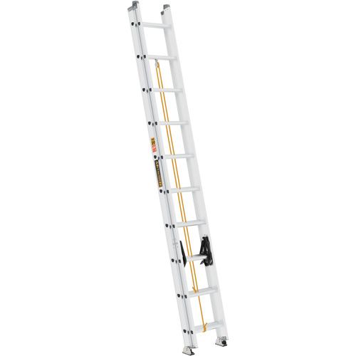 Jobsite Series™ Extension Ladder, 20', Material, Aluminum, Capacity, 225 lbs., Rung Type, D, ANSI Type, 30.1 lbs. (13.7 kg), Max. Reach, 20' 1" (6.1 m), Max. Extended Length