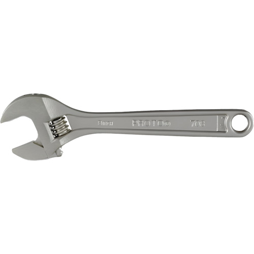 Adjustable Wrench With CLIK-STOP®, Each, 8", Finish, Plain, Handle Type, Plain