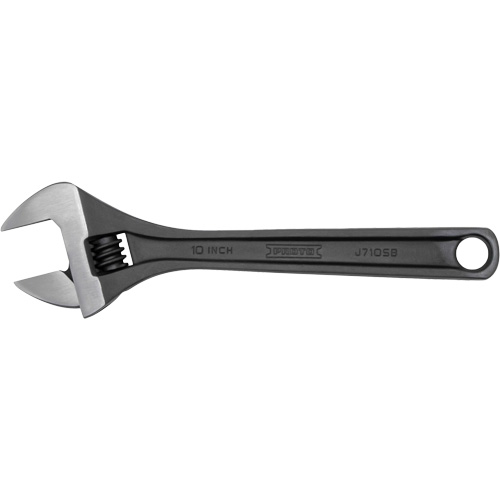 Adjustable Wrench, Each, 10", Finish, Black Oxide, Handle Type, Plain