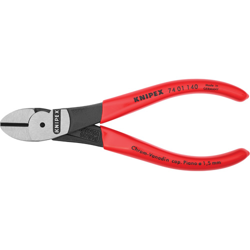 High Leverage Diagonal Cutters, Each, 5-1/2", 1/16", Cutting Capacity - Hard Wire (Steel Wire), 5/64", Cutting Capacity - Medium Hard Wire (Nail)