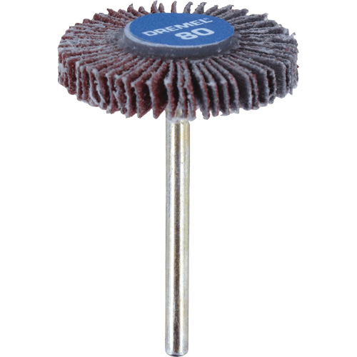 3/16" Flapwheel Sanding Bit - 80 Grit, Each, 3/16" (4.8 mm), Length, 2.75", Recommended Speeds
