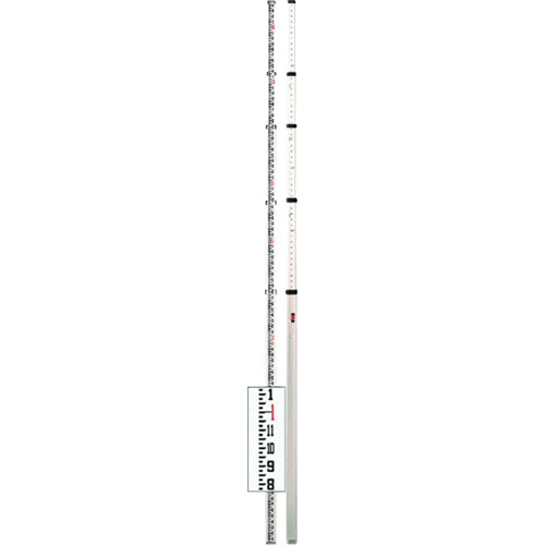 Telescoping Measuring Rod - 8ths, Each, Aluminum, Length, 16', 5, Includes, Aluminum Rod; Snap-On Circular Vial, Measurement