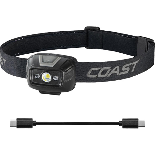 Lamp Type, LED, 520, Run Time Hrs. (High), 2.5, Battery Type, Rechargeable, Body Colour, Black, Beam Distance (High), 49' (15 m), Beam Distance (Medium), 98' (30 m), Light Output (Low)