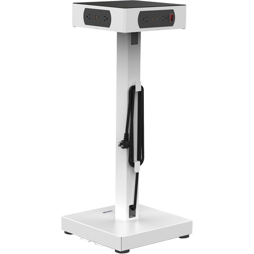 Number of Ports, 16, AC/USB, 13" W x 13" D x 26.5" H, Platform Dimensions, 11" W x 11" D, Power Capacity
