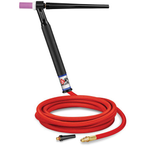 Air (Gas) Cooled Torches - WP-9, Type, Air (Gas) Cooled, Amps, 125, Max. Angle, 70°, Gas Valve, Knob & Stem