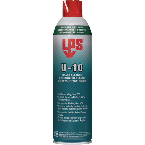 U-10 Brake Cleaner, Format, 397 g/14 oz./501 ml, Container Type, Aerosol Can, Shelf Life, 3 Years, Colour, Clear