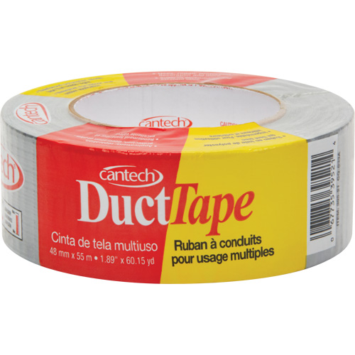 Economy-Grade Poly-Coated Duct Tape, Width, 48 mm (2"), Length, 55 m (180'), Thickness, 7 mils, Colour, Silver
