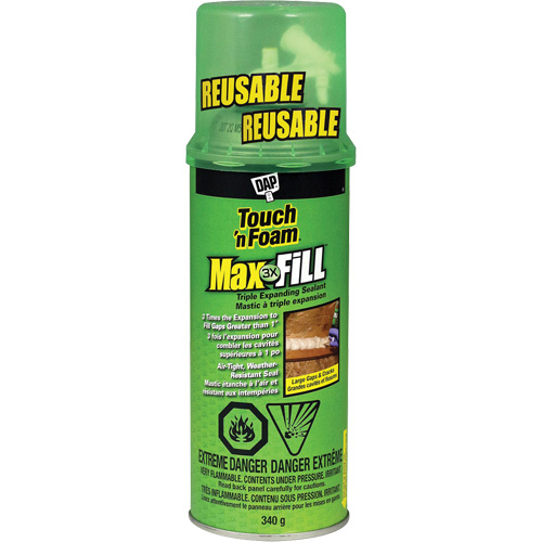 Touch 'n Foam® Max Fill™ Triple Expanding Sealant, Net Volume, 340 g, Colour, Cream, Container Type, Aerosol Can