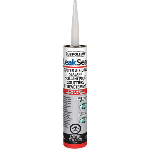 LeakSeal® Gutter & Siding Sealant, Container Type, Cartridge, Net Volume, 300 ml, Colour Name, Clear, Functional Cure, 30 min.