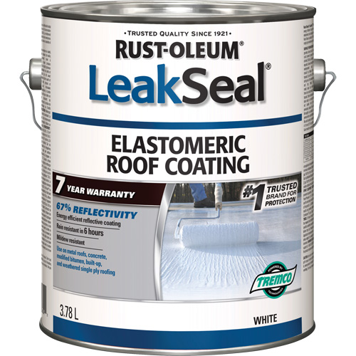 LeakSeal® 7 Year Elastomeric Roof Coating, Container Type, Gallon, Net Volume, 3.78 L, Reflectivity, 67%