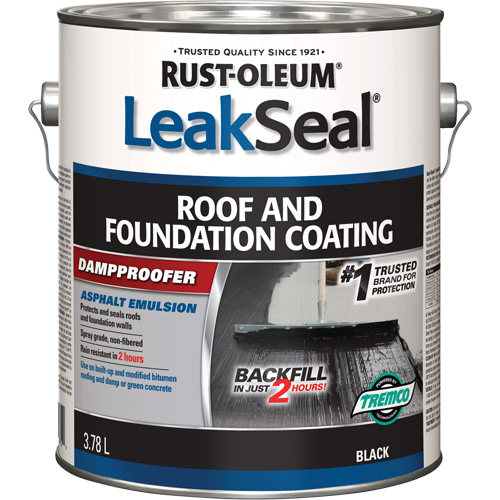 LeakSeal® Roof and Foundation Coating, Container Type, Gallon, Net Volume, 3.78 L, Colour Name, Black