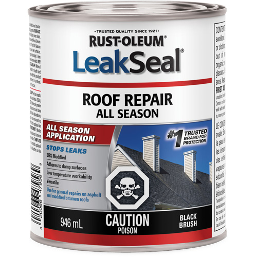 LeakSeal® All-Season Roof Repair, Container Type, Can, Net Volume, 946 ml, Colour Name, Black Brush